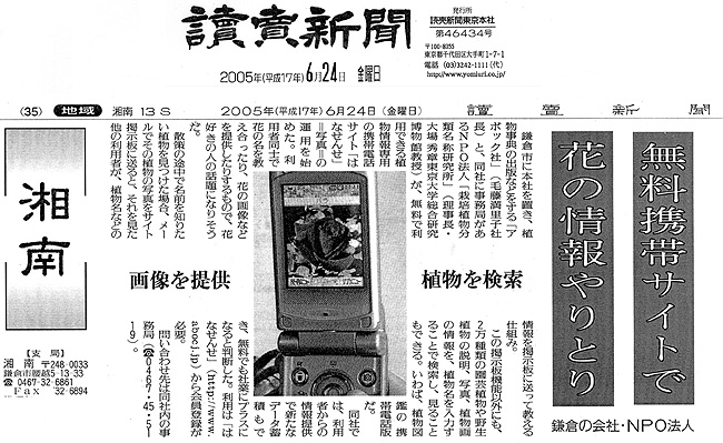 2005年6月24日 読売新聞 湘南版