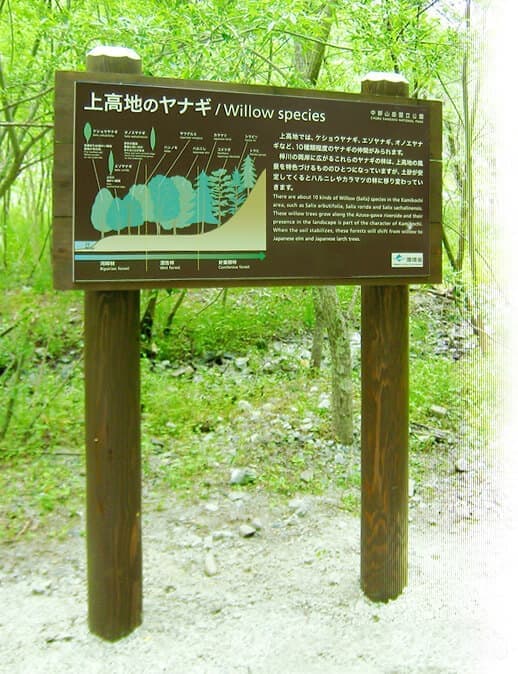 十和田八幡平国立公園 奥入瀬渓流 渓流の鳥解説サイン