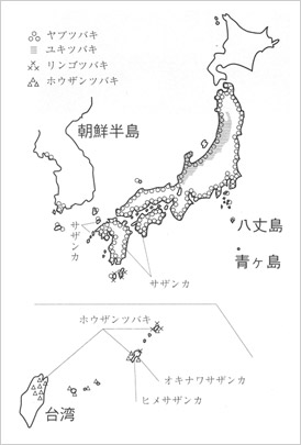 図-3 ツバキ属の分布