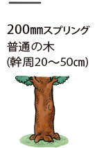 200mmスプリング…普通の木（幹周20～50cm）